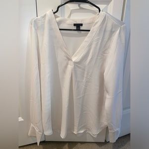 Ann Taylor White Long Sleeve Blouse size S